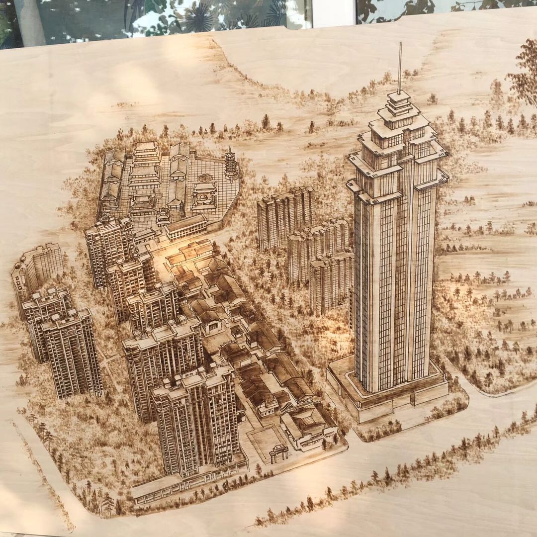 重庆航空木质洛画工艺模型制作